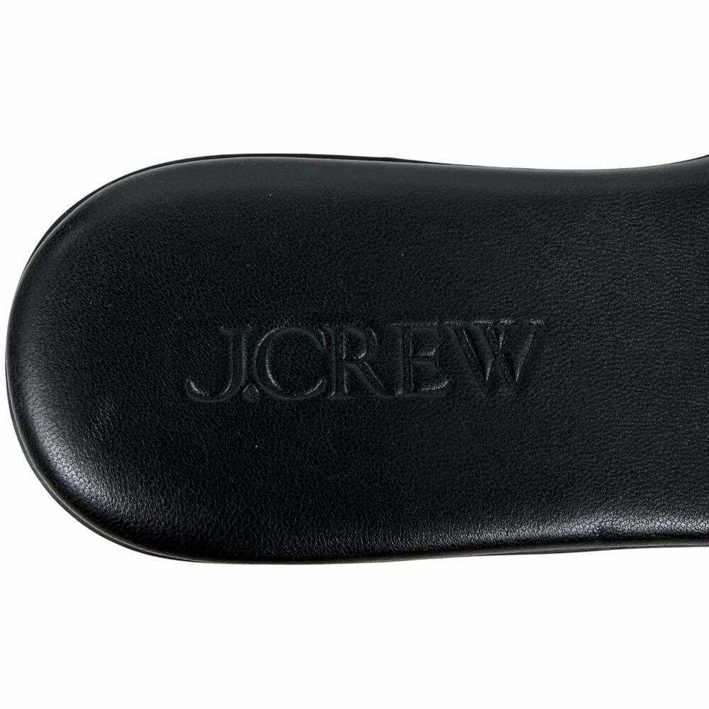 J. Crew Georgina Slide Sandal in Canvas & Leather Black Size 6.5 - Picture 11 of 12